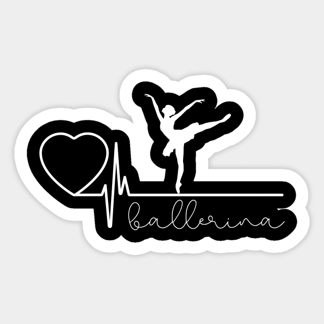 Heartbeat I Love Ballerina Ballet Lovers Dancers Classic Classical Dancing Tutu Swan Lake Sticker by nathalieaynie